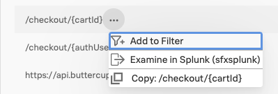 This screenshot shows the option to add a value to the filter for Trace Analyzer from the Group Metrics tab